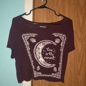 crop print tee shirt